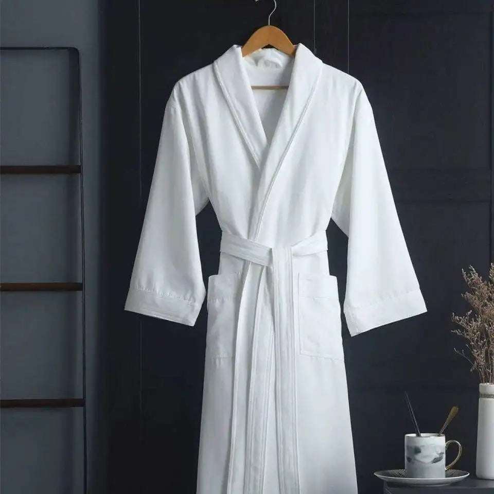 Bossman Double Layer Wholesale Lapel Collar Bathrobe Plush Lined Double Layer Microfiber Spa Robe