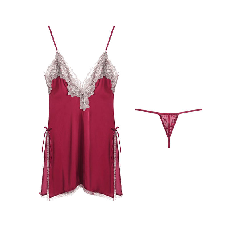 Bossman hot sexy court style embroidery lace patchwork night dress lounge wear