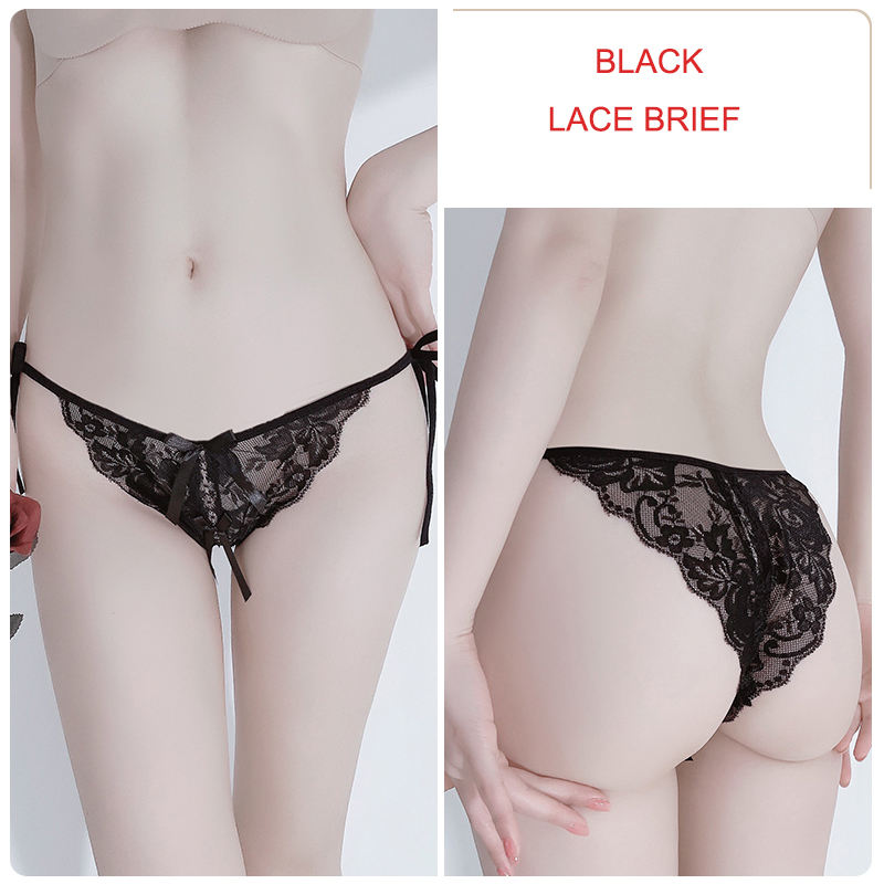 BOSSMAN Lingerie Women Comfy Lace Briefs Girls Open Crotch Panties Low Waist Under Wear Women