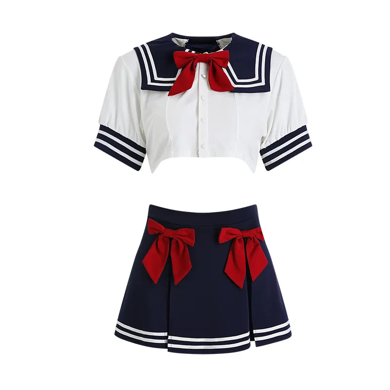 Sexy Outfit Wholesale Cosplay School Girls Suit Student Costume BSM1670 Role Play Sexy Free 3 Sets Navy 1pc/opp Bag