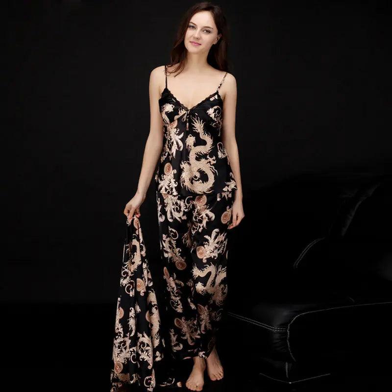 Valentines Day Gift Spring And Autumn Pajamas For Couple Breathable Long Sleepwear Lovers Pajamas Set sleep wear for couples