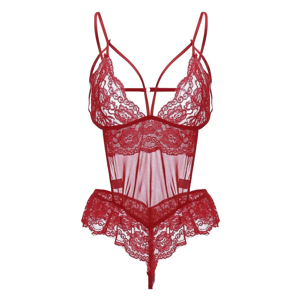 Bosmay Sexy European American WIND NEW TEMPTATION EYELASH LACE SEXY onesIE leisure lace onesie underwear