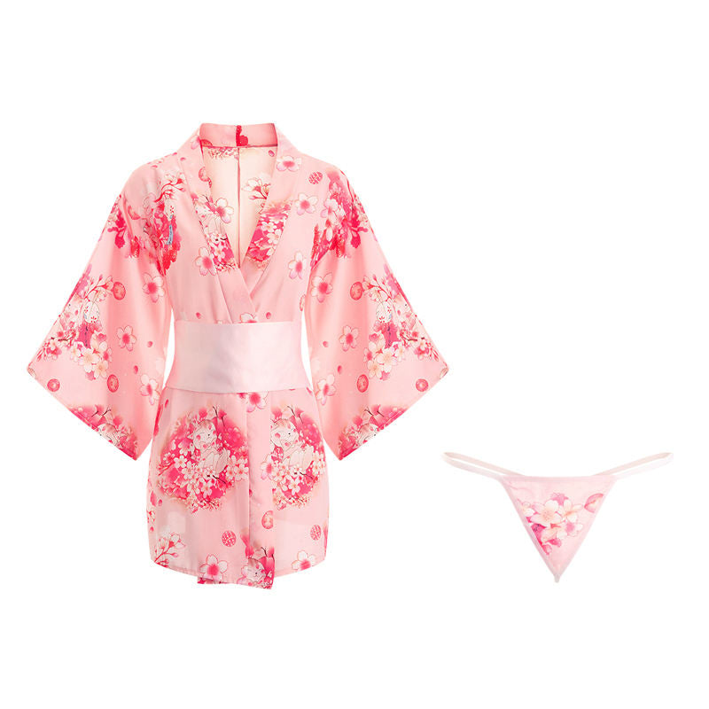 Bossman Wholesale Japanese Kimono Cherry Blossom Night Robe Sexy Women Sleepwear Women's Sexy Underwear