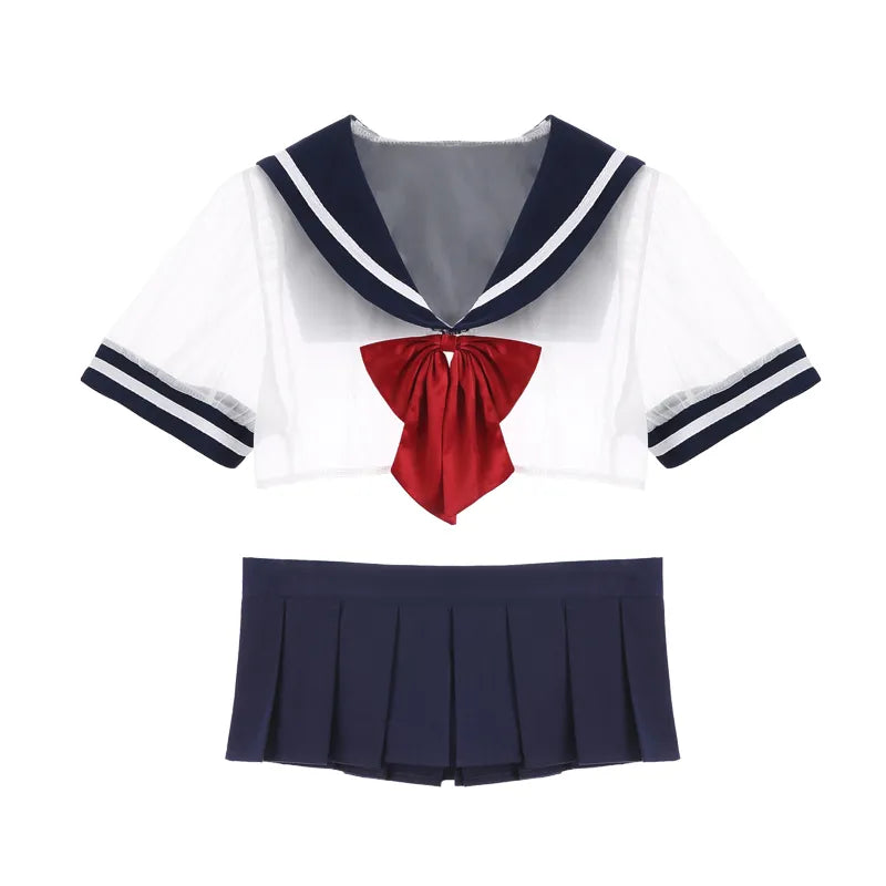 Bossman Japan Schoolgirl Costume Sexy Role Play Summer Crop Top Pleated Womens Skirts Japan Sexy School girl Costume