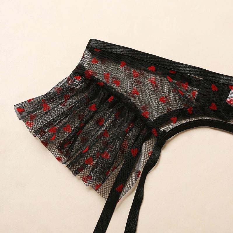 B51615A European lady hot lace see-through sexy printed bra sets
