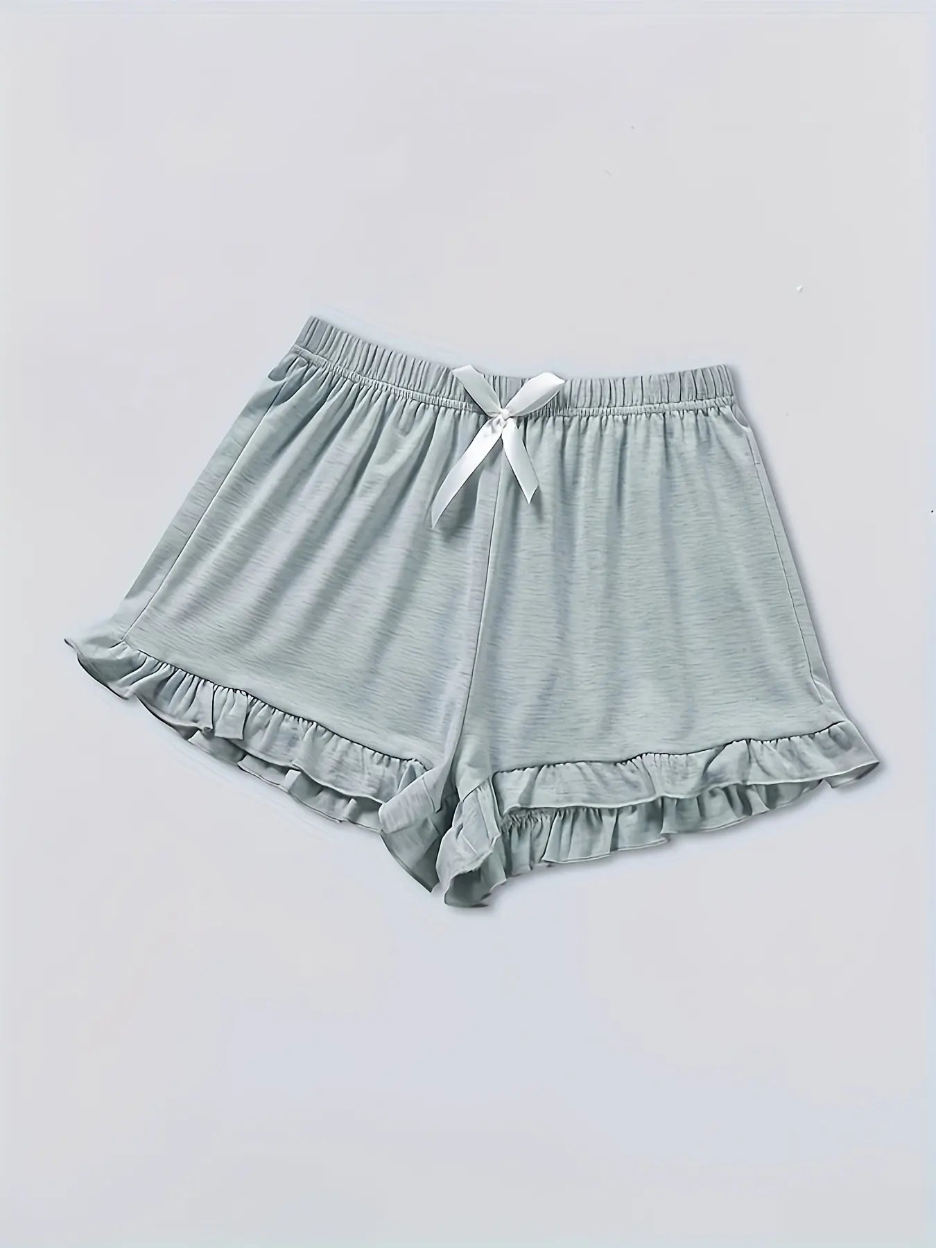 3 Packs Lettuce Trim Bow Decor Shorts Casual Shorts For Spring & Summer Women's Clothing short pants home wear shot pants