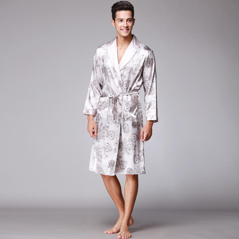 Valentines Day Gift women and men Home wear Robe female pajamas nightgown couple bathrobe thin breathable V-neck sleepwear