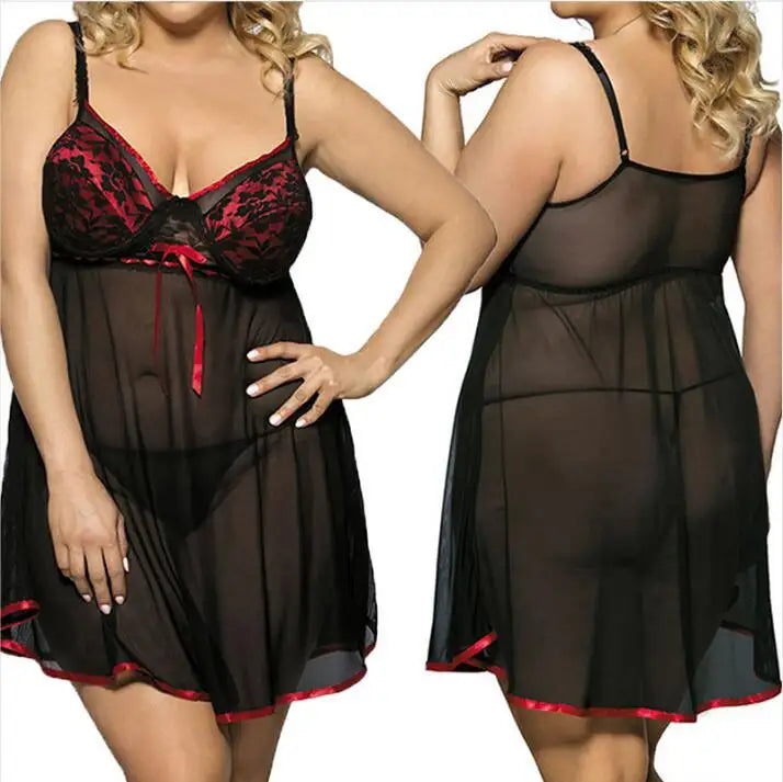 womens sexy underwear Bossman Women Plump Sexy Strappy Nightgown Sleepwear Plus Size Xl Black Red Lace Shirts plus size women's dresses bra