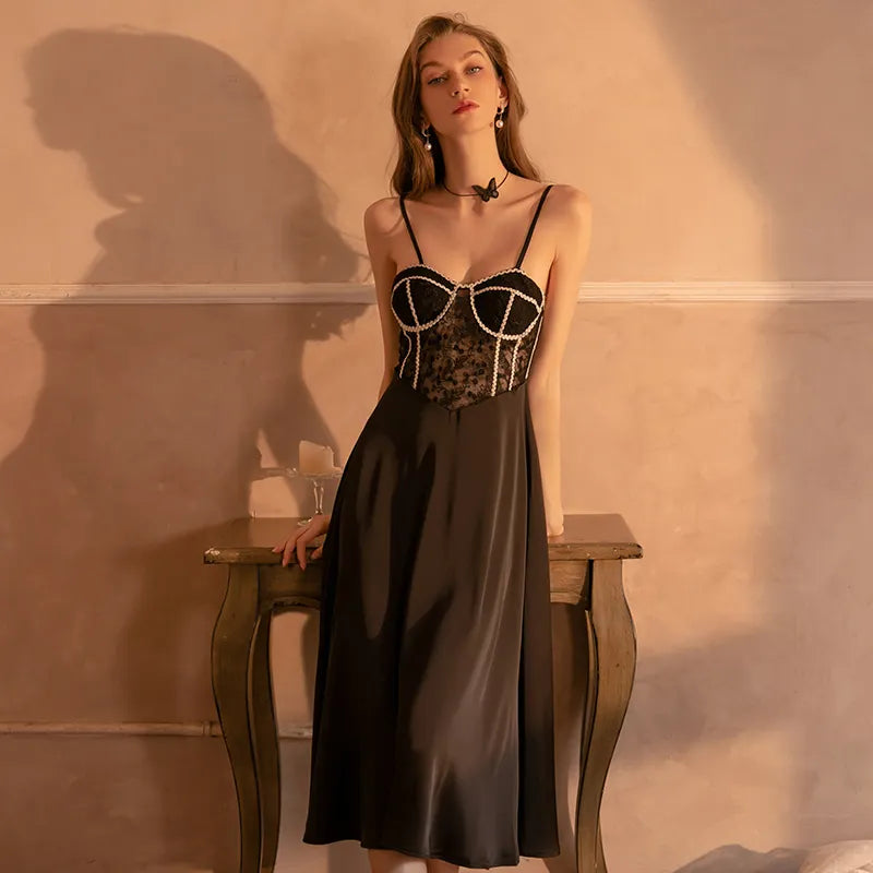 Bossman new design sexy long backless babydoll dress with hollow out design lingeries womens sexy underwear