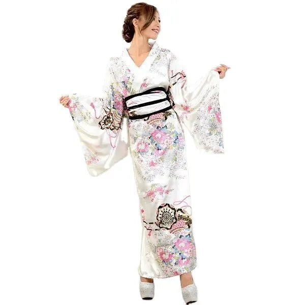 Bossman New Japanese kimono spring and autumn women's new floral loose pajamas suit Kimono