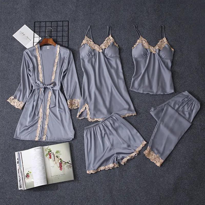 Bossman 5 Pieces Sleepwear christmas pajamas Nightclothes Fashion Casual sexy pajama Pajamas Set