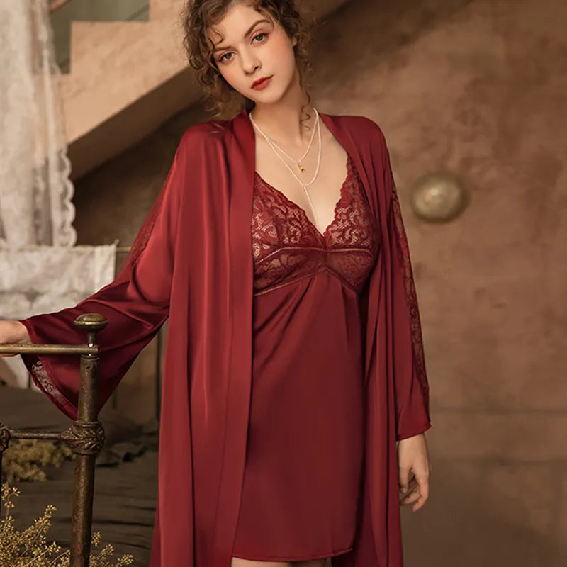 Bossman mixed used women's plus size sleepwear woman nightgown robe satin lingerie erotic casual pajamas women's bathroom robe