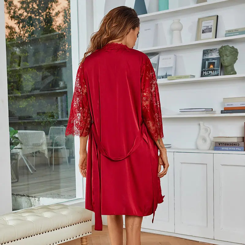 Bossman high quantity lady lace sheer babydoll dress sexy robe with short set lingeries womens sexy underwear plus size dresses