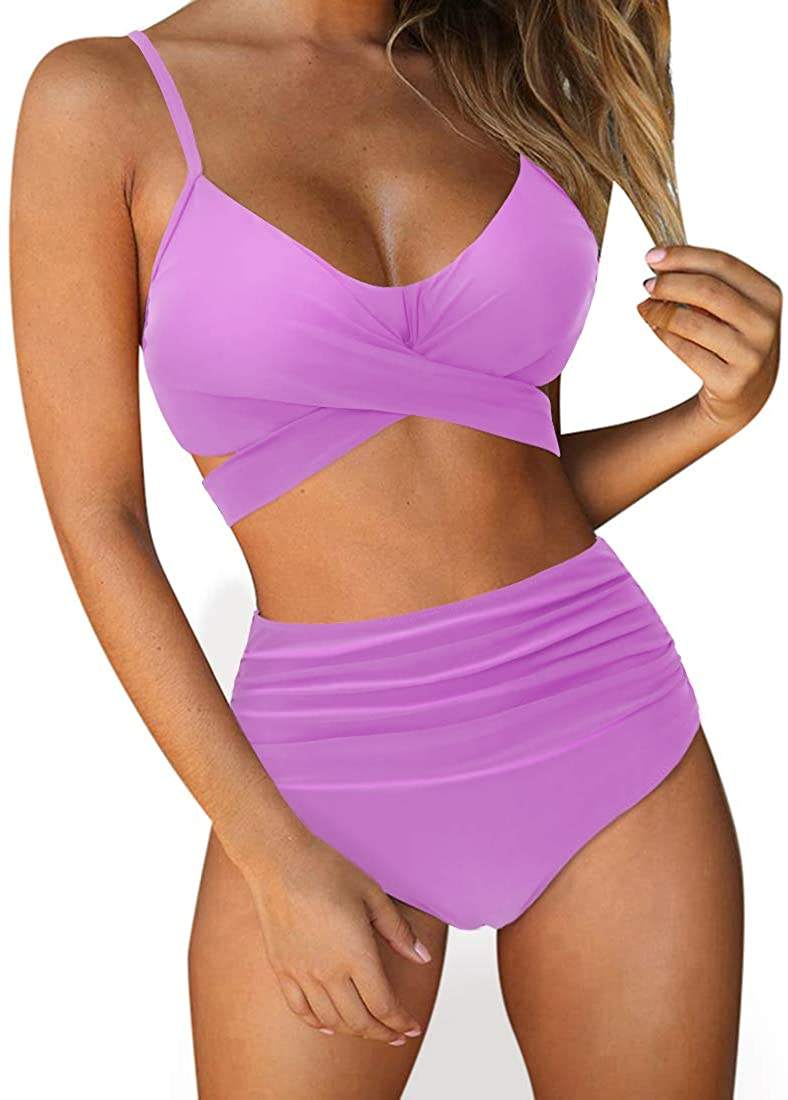 womens sexy underwear Bossman Women Cross High Waisted String Floral Printed 2 Piece Bathing Suits summer women solid bikini strapping swimsuit bridesmaid dresses