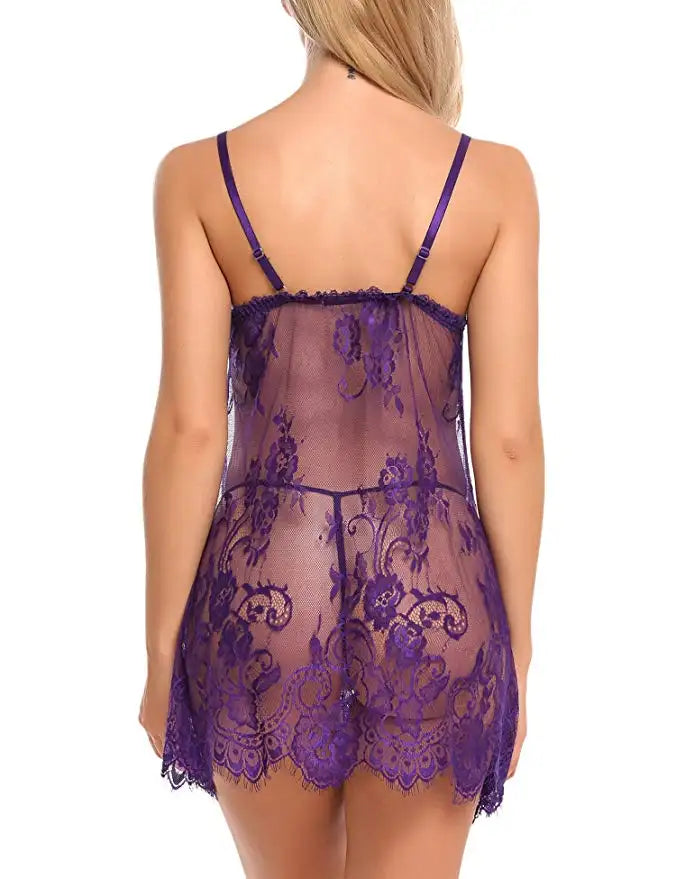 Bossman Hot Sell Women Dress And Bra Set Suspender Skirt Sexy Sheer Transparent Lace Panties Sexy Lingerie Sleepwear