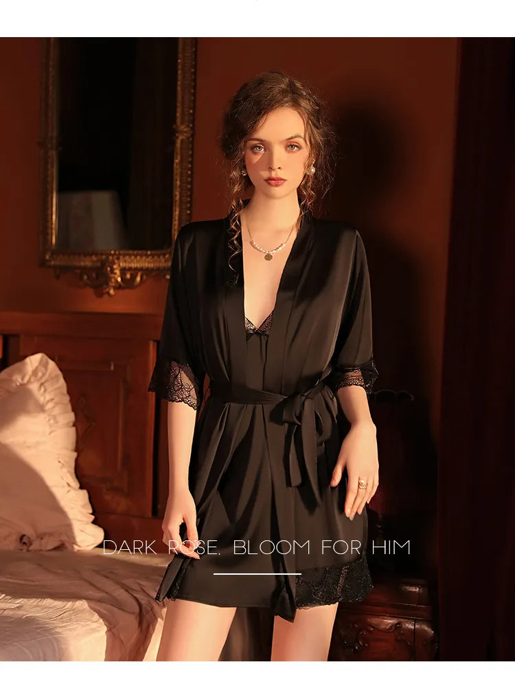 Women Sleepwear Wholesale Sexy Lace Chemise Silk Satin Slip Dress Home Dress