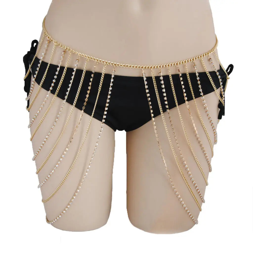 Waist chain women sexy tassels lingerie accessories metal thin chain for sexy women wearing for porn women