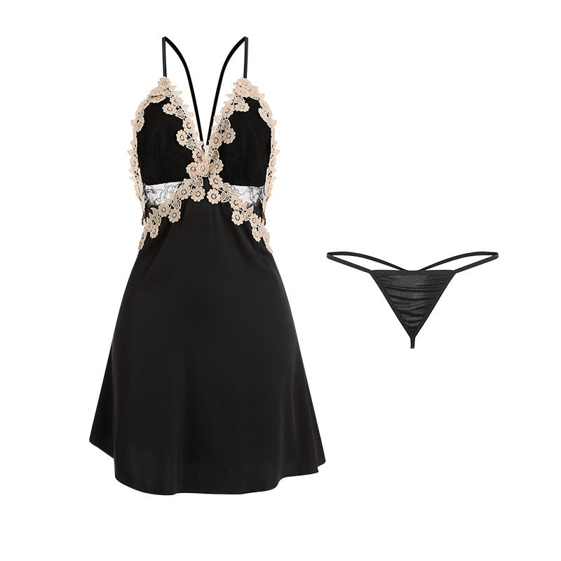 Bossman China Wholesale Lace Silk Slip Dress Women Nighties Sexy Sleepwear