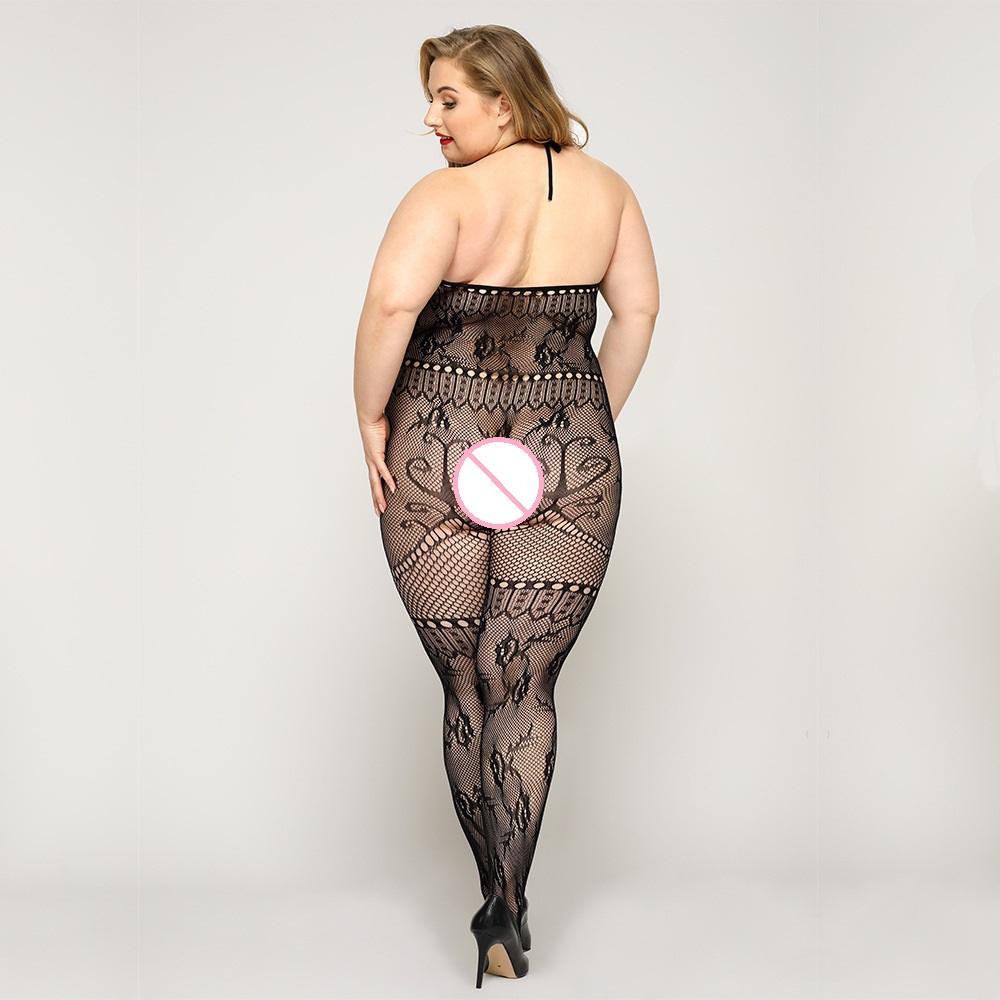 Bossman New arrivals plus size hot transparent bodystocking sexy full body fishnet stockings lingerie