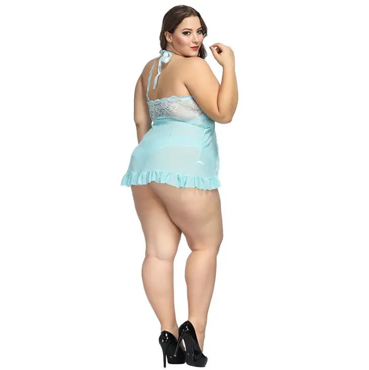 womens sexy underwear Bossman Fat women sheer lace plus size sleepwear dress ladies sexy babydoll lingerie plus size women's dresses bra