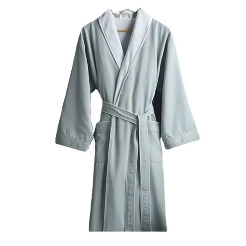 Bossman Double Layer Wholesale Lapel Collar Bathrobe Plush Lined Double Layer Microfiber Spa Robe