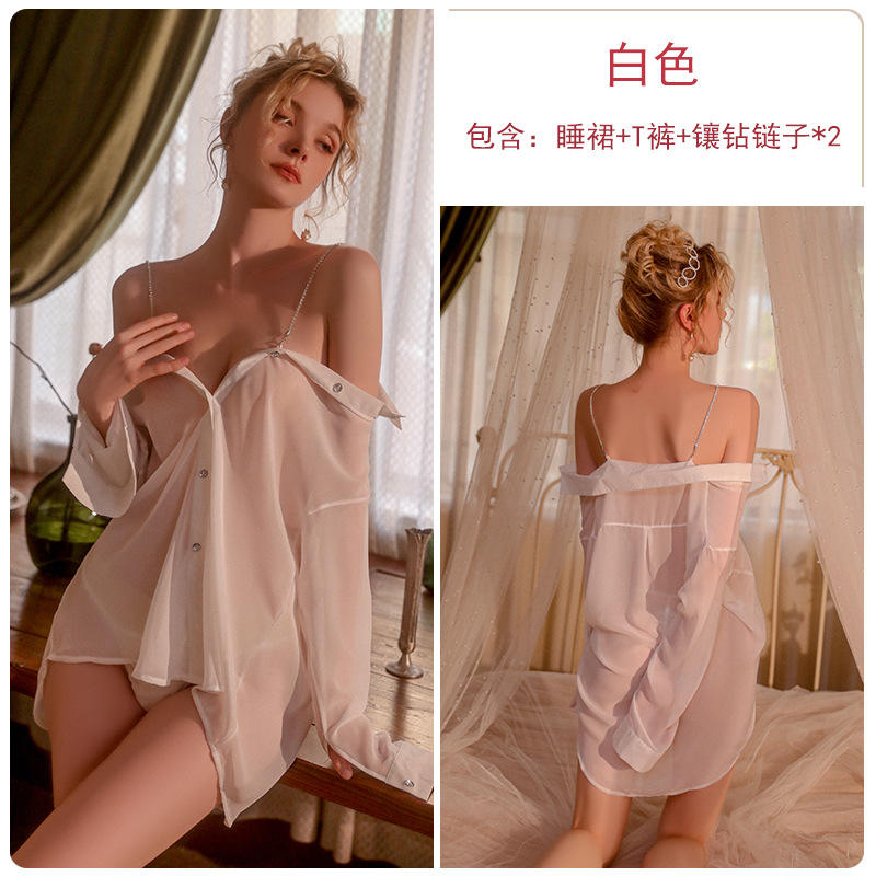 Bossman new sexy boyfriend style overshirt dress women pajamas lingeries womens sexy underwear XXXL size big size women lingerie