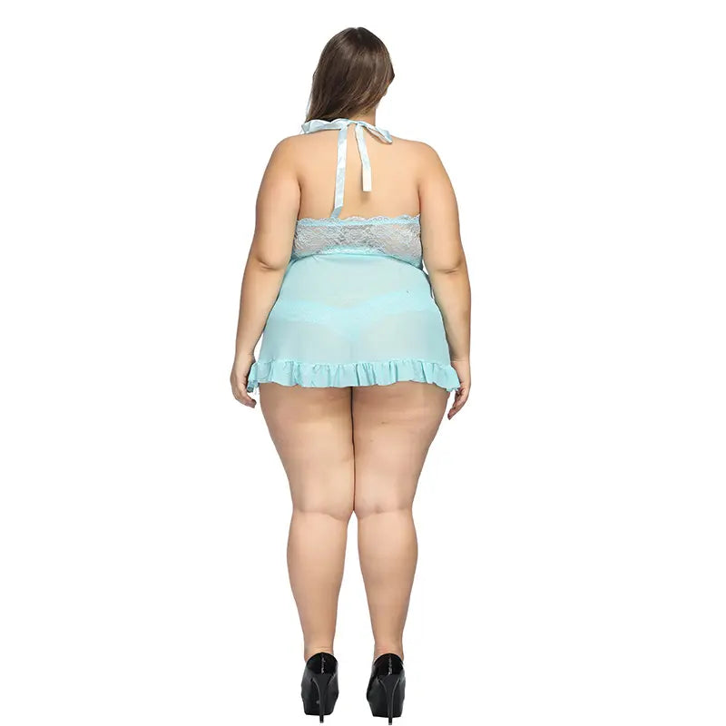 womens sexy underwear Bossman Fat women sheer lace plus size sleepwear dress ladies sexy babydoll lingerie plus size women's dresses bra