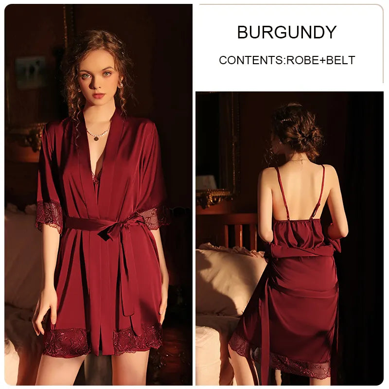 Women Sleepwear Wholesale Sexy Lace Chemise Silk Satin Slip Dress Home Dress