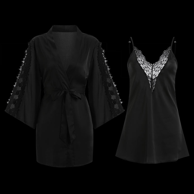 BOSMAY BSM1906 women's sleepwear kimono robe lounge wear summer silk satin pajamas