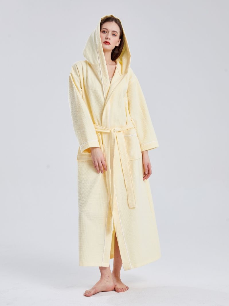 Wholesale Ladies Pink White Sleepwear Waffle Dressing Gown Bath Robe Bathrobe For Women