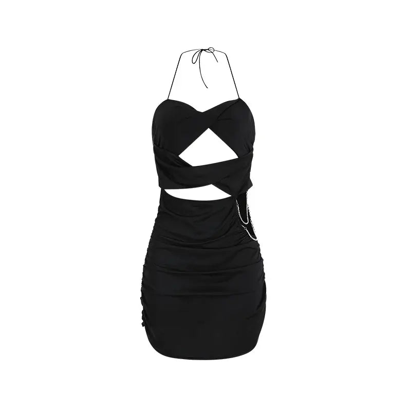 Bossman New Sexy Lace-up Dew Seduction Pajamas Hot Hollow-out Suspender Dress Home Wear Suit 1659