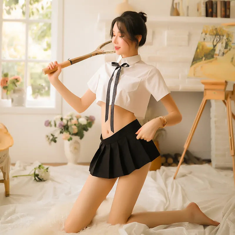 Bossman High Quality Role Playing Schoolgirl Lingerie Roleplay Lingerie Set Cosplay Costume Kawaii Outfit Women Polyester