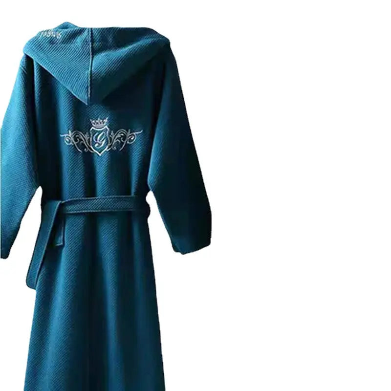 Bossman Bridal Shower Gift Women Men Linen Robes Lounge Wear Solid Woven Long Kimono Cotton Bathrobe With Headband