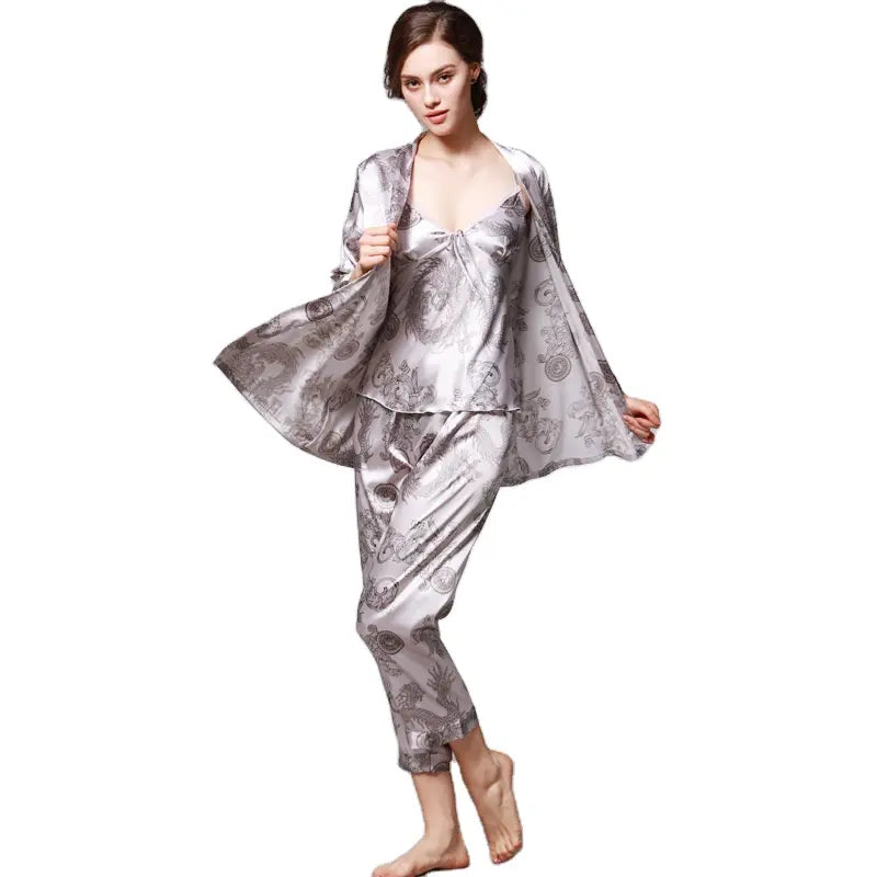 sexy costumes bridesmaid dresses Valentines Day Gift Luxury Pyjamas Sets Woven Satin Silk Couple Matching Two Pieces Pajama womens pants & trousers womens sexy underwear