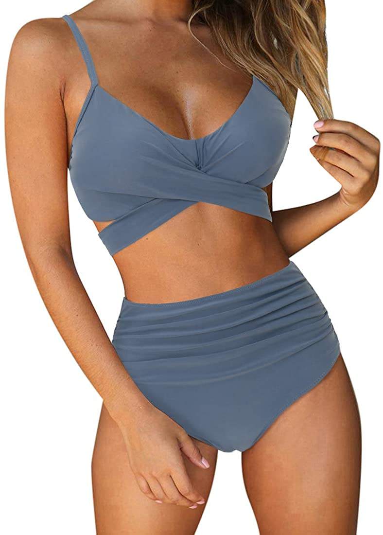 womens sexy underwear Bossman Women Cross High Waisted String Floral Printed 2 Piece Bathing Suits summer women solid bikini strapping swimsuit bridesmaid dresses