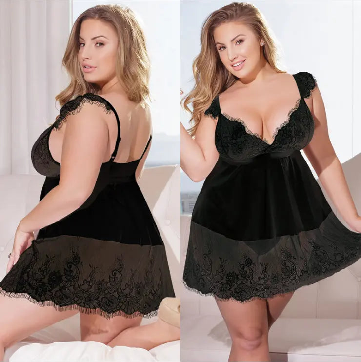 womens sexy underwear Bossman Hot Sale Plump Girls Sexy See-through Lace Sling Sexy Sleepwear Transparent plus size women's dresses bra