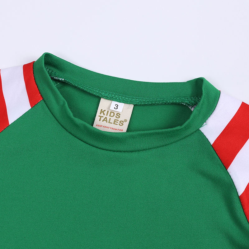 Bosmay Custom Printed Blank Polyester Christmas Pyjamas Set Striped Family Christmas Pajamas