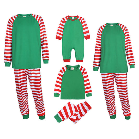 Bosmay Custom Printed Blank Polyester Christmas Pyjamas Set Striped Family Christmas Pajamas