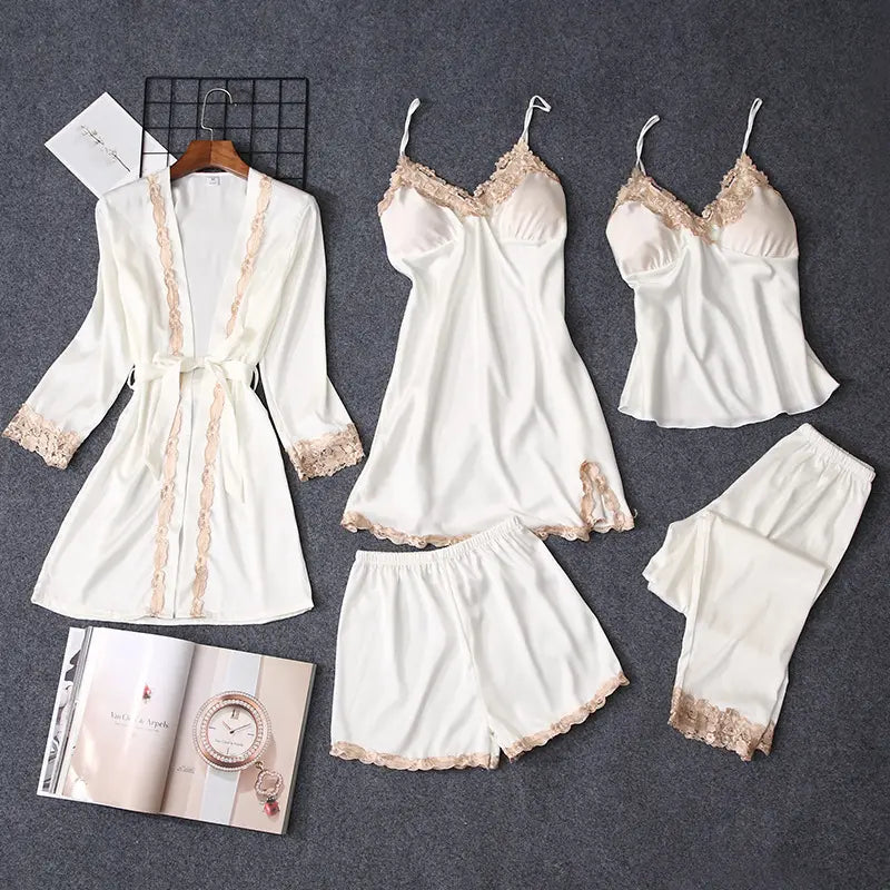 Bossman 5 Pieces Sleepwear christmas pajamas Nightclothes Fashion Casual sexy pajama Pajamas Set