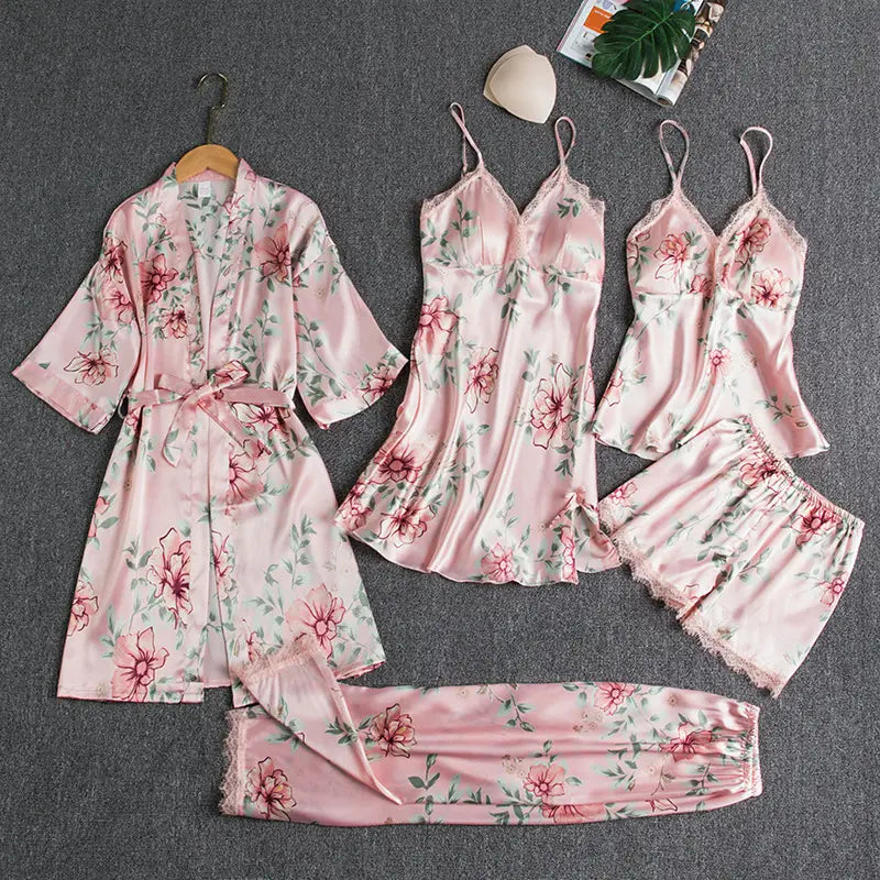 Bossman five pieces plus size underwear pajama sets woman lingerie erotic casual pajama plus size lingerie pajama