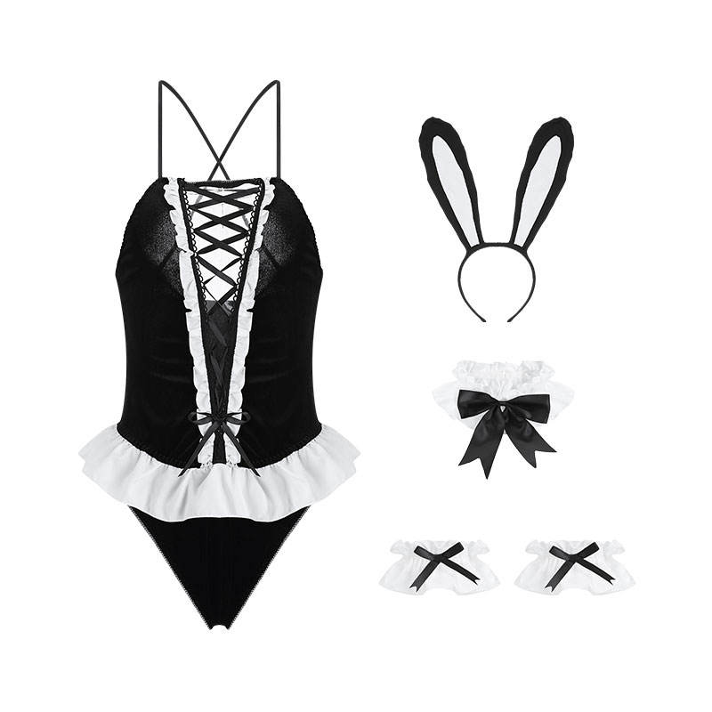 Bossman China Wholesale Role Play Costumes Dress Up Velour Bunny Girl's Out Fit