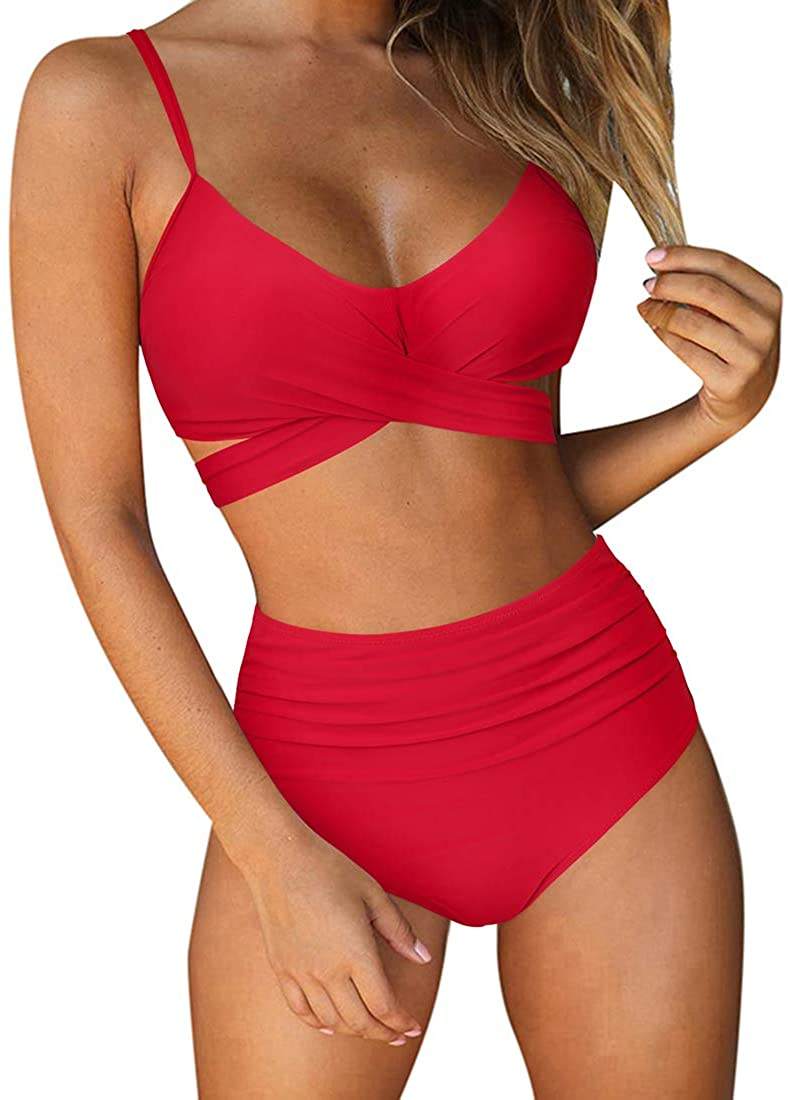 womens sexy underwear Bossman Women Cross High Waisted String Floral Printed 2 Piece Bathing Suits summer women solid bikini strapping swimsuit bridesmaid dresses