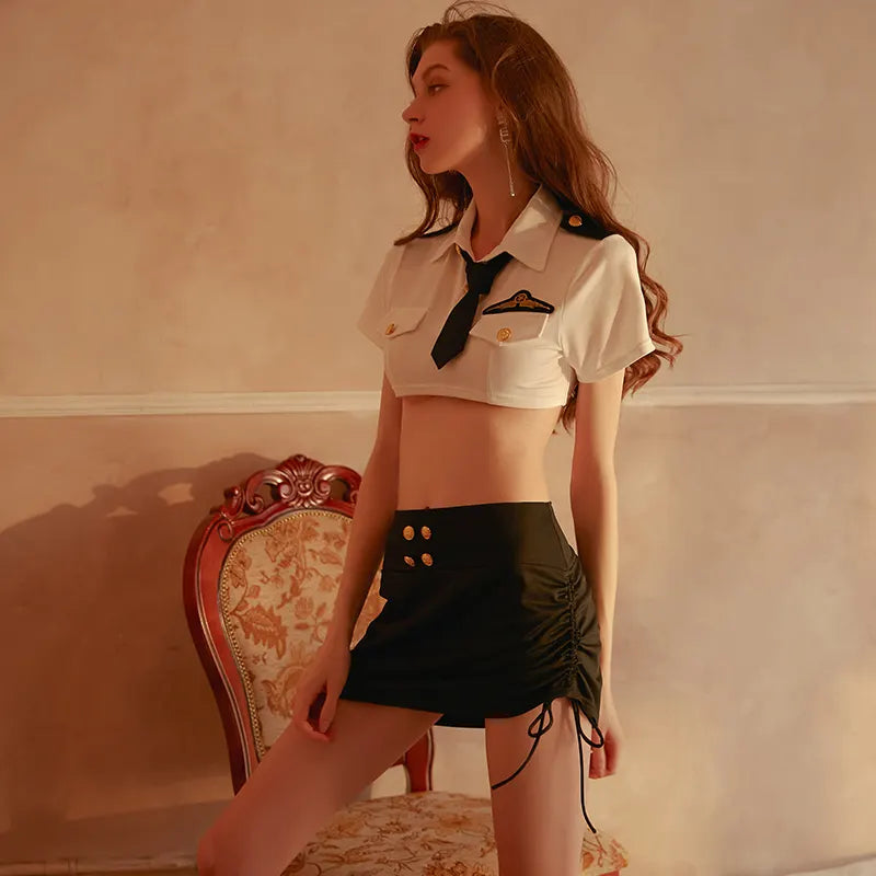 BOSSMAN Sexy Costumes Cosplay Cop Uniform Role Play Airline Stewardess Costumes