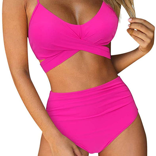 womens sexy underwear Bossman Women Cross High Waisted String Floral Printed 2 Piece Bathing Suits summer women solid bikini strapping swimsuit bridesmaid dresses