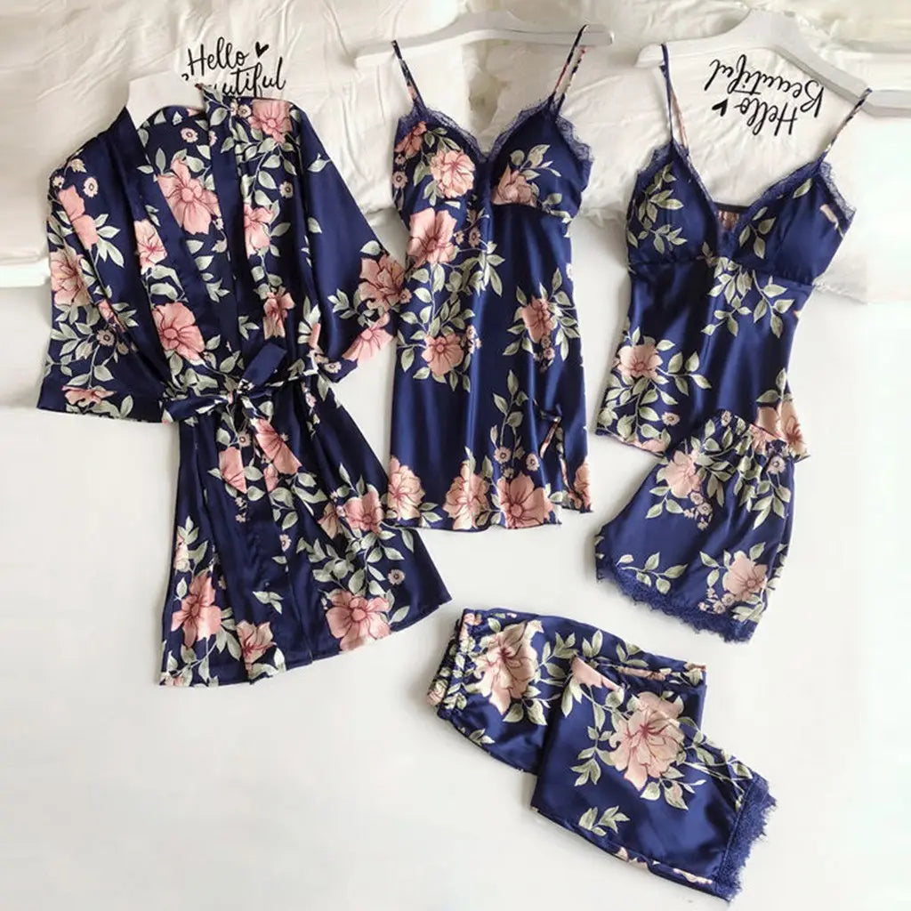 Bossman Five Pieces Plus Size Underwear Pajama Sets Woman Lingerie Erotic Casual Pajama Womens Sexy Underwear Women's Sleepwear