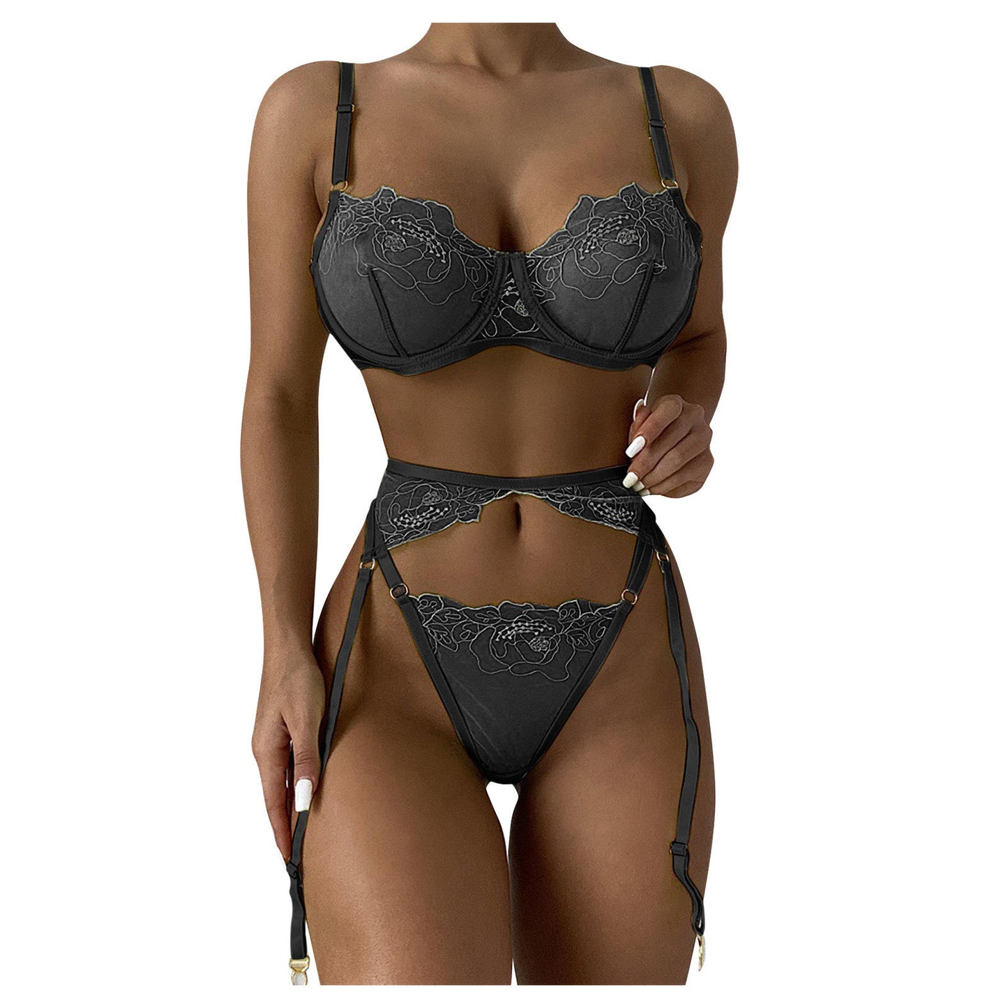 Bosmay Sexy outfit 2024 spring Summer Europe America new lace eyelash stitching sexy lingerie women lace bra