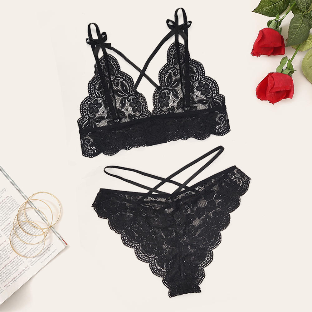 Bossman Fashion Style Sexy Lace Two Piece Lace Women Lingerie Bra Underwear Sets