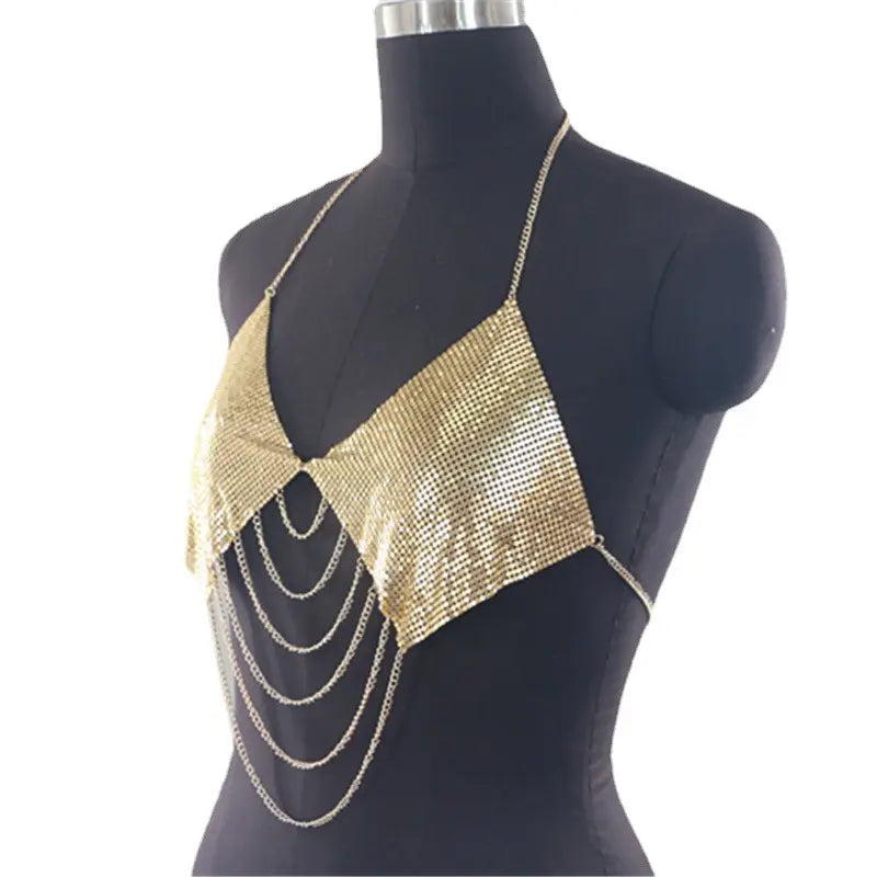 Bossman Sexy metal chain three-point women's clothing metallic feeling sexy party clothing fashion motorcycle girl