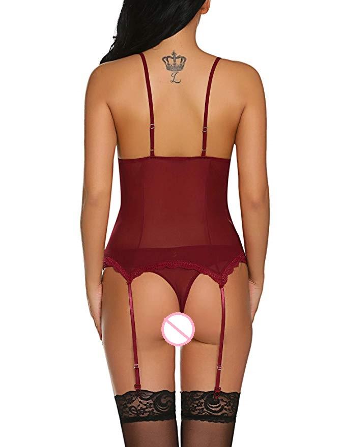 Bossman Custom logo lingerie vendors hot transparent mature women garter belts lingerie