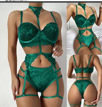 Bosmay European and American sexy underwear four pieces of multicolor sexy skirt Xuanbao new pajamas